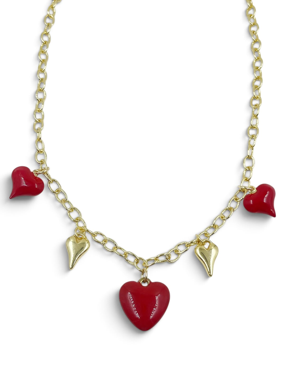 Collar Loves And Loves con corazones y dijes decorativos