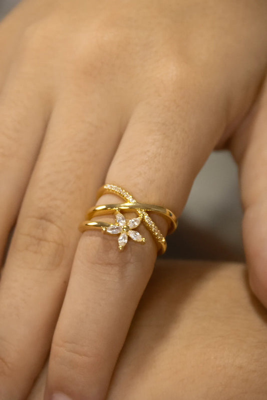 Anillo Flor Destello