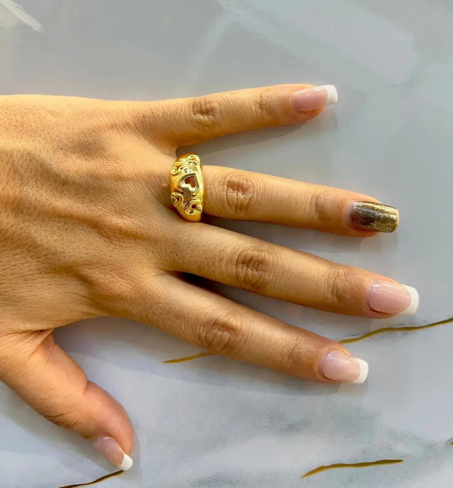 Anillo Corazones Calados