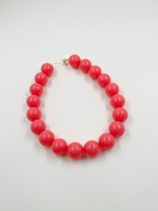 Collar juvenil en rodinado con hilo coreano y esfera de resina – Largo 34+0.5 cm