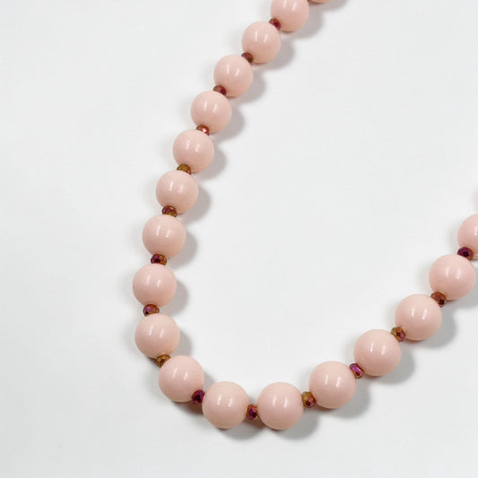 Collar Chicle Pink con esferas mate y muranos irisados ajustable