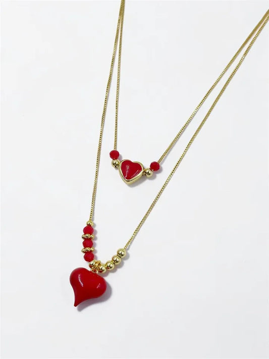 Collar Corazón Duos Dorado