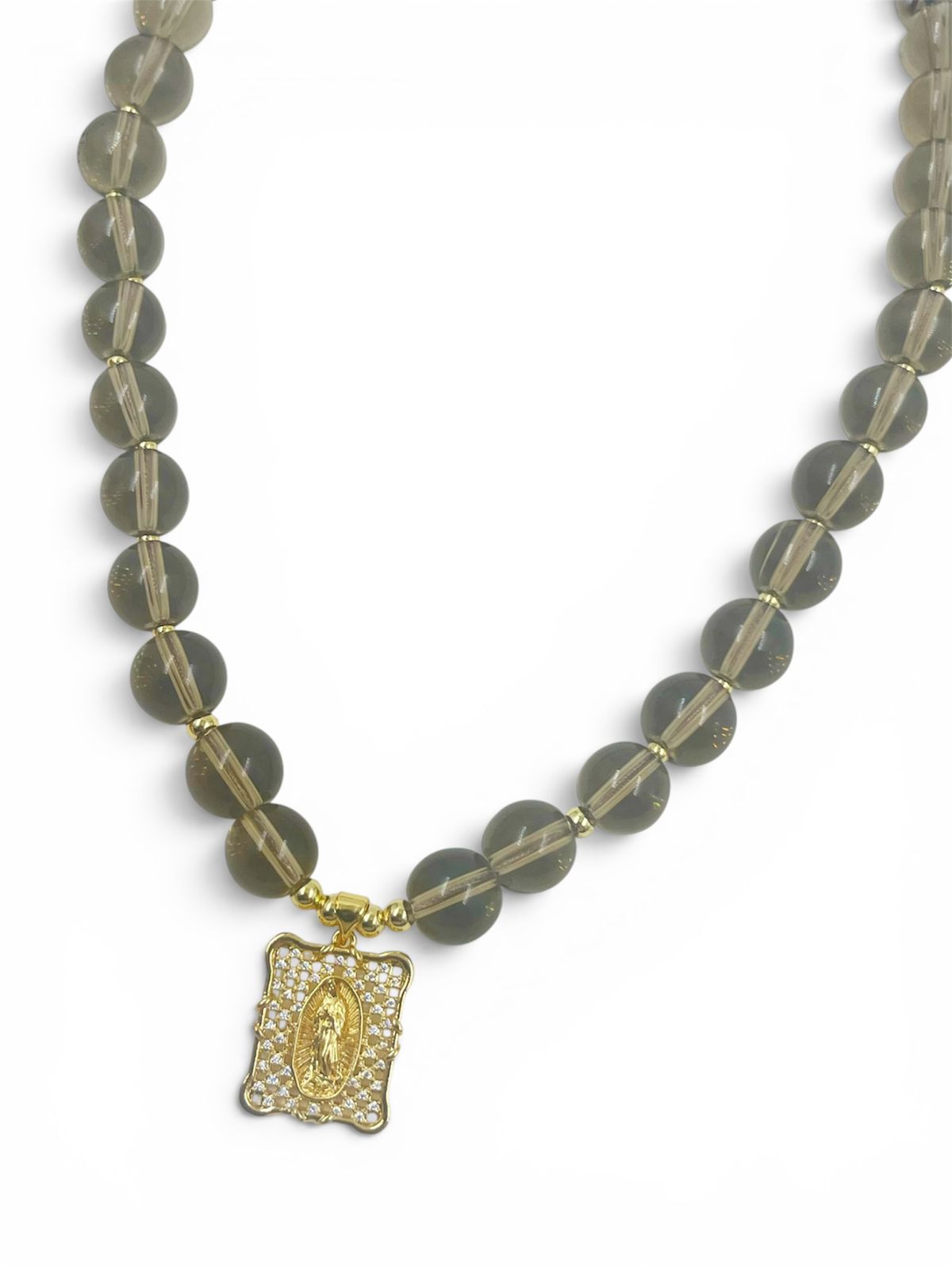 Collar Guadalupana Lux con dije decorativo de diseño clásico y estilo elegante para mujer.