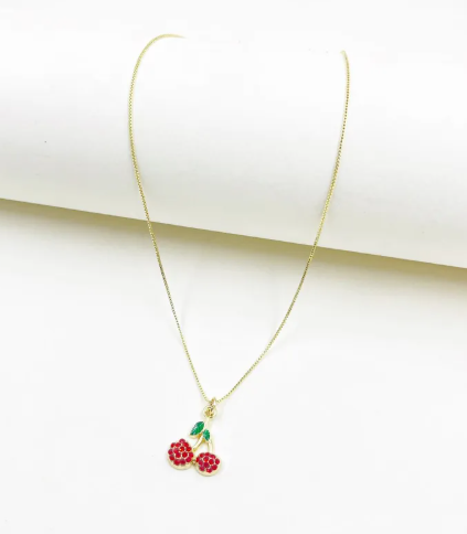 Collar Cereza Cristal