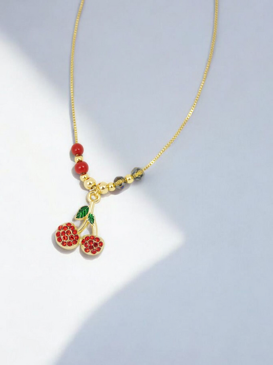 Collar Cereza Cristal