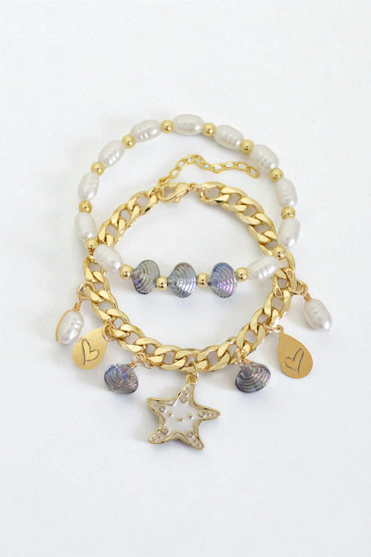Pulsera Coral Dorado
