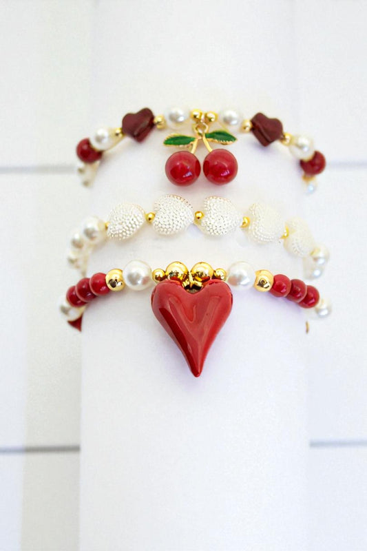 pulsera x3 elástica con mostacilla checa