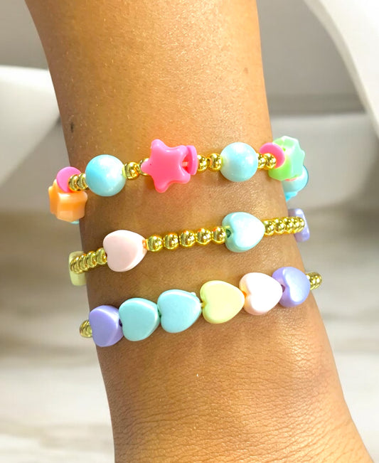 Pulsera Corazones de Colores