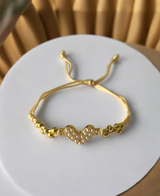 Pulsera Corazón Perlado