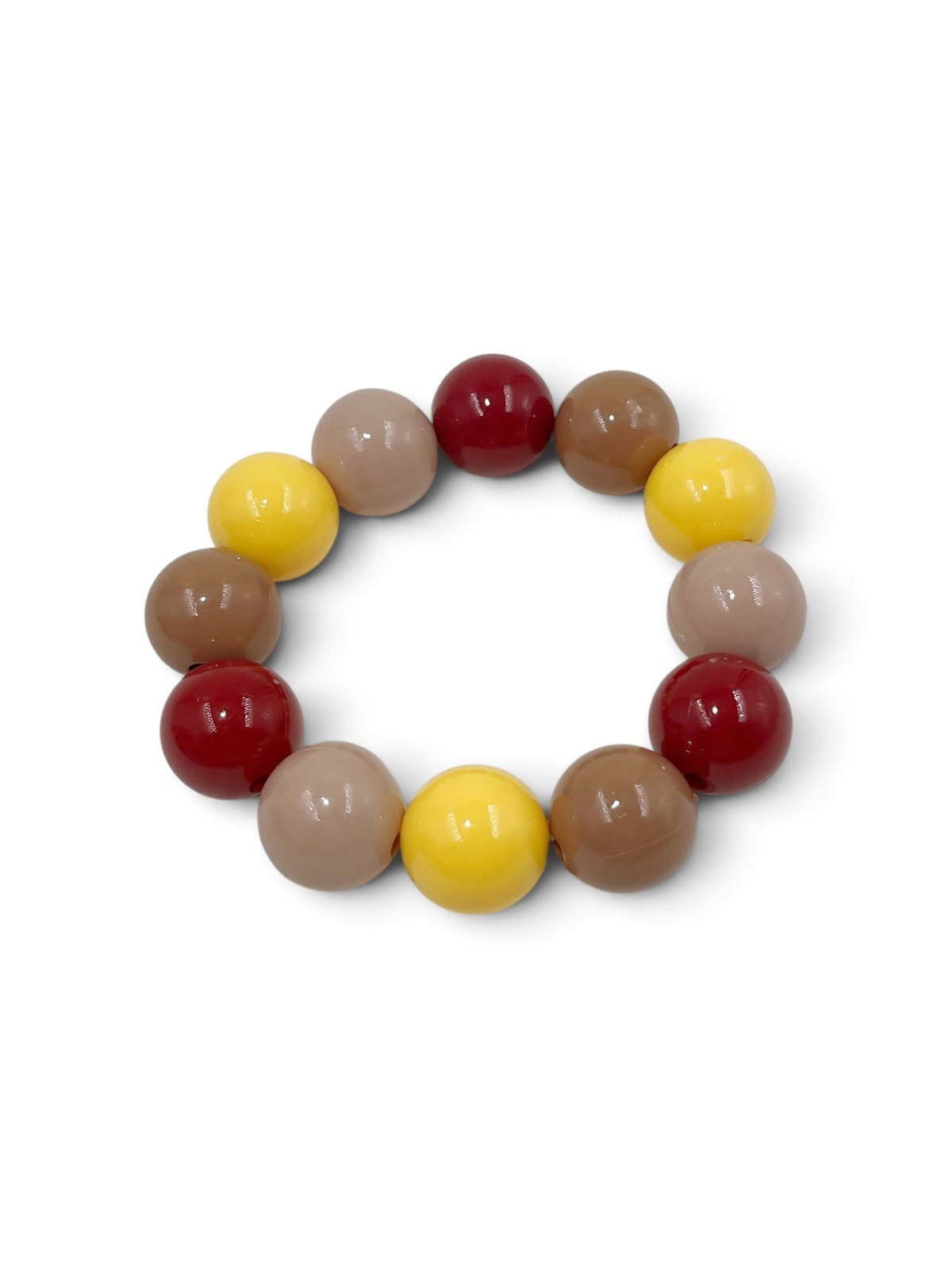Pulsera chunky de esferas acrílicas inyectadas con diseño de bola tipo ábaco