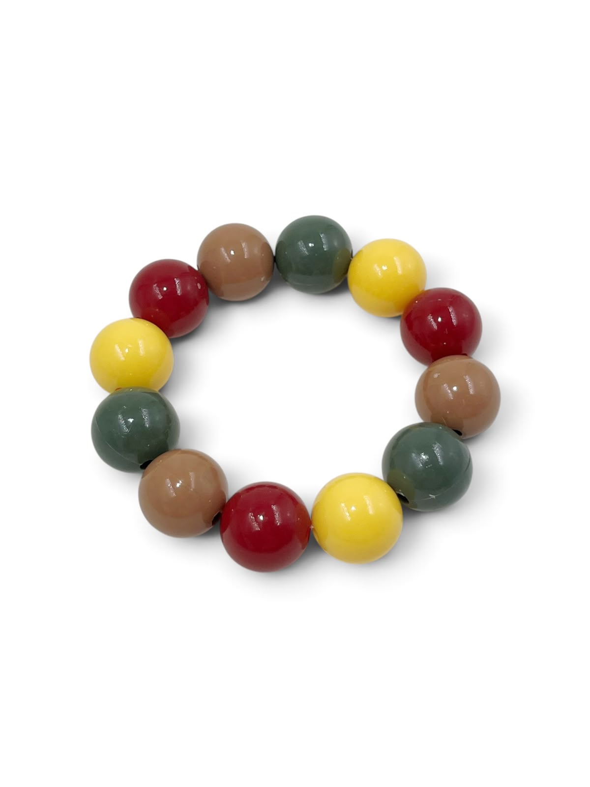 Pulsera chunky de esferas acrílicas inyectadas con diseño de bola tipo ábaco
