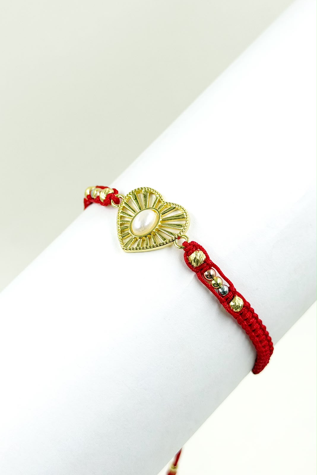 Pulsera Corazón Destello Gema Perlada