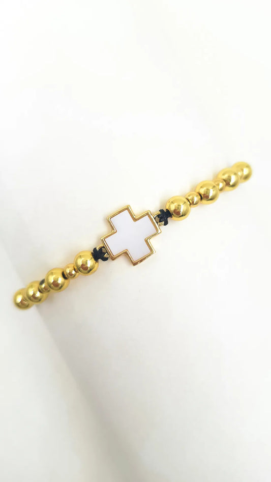 Pulsera Cruz Beige