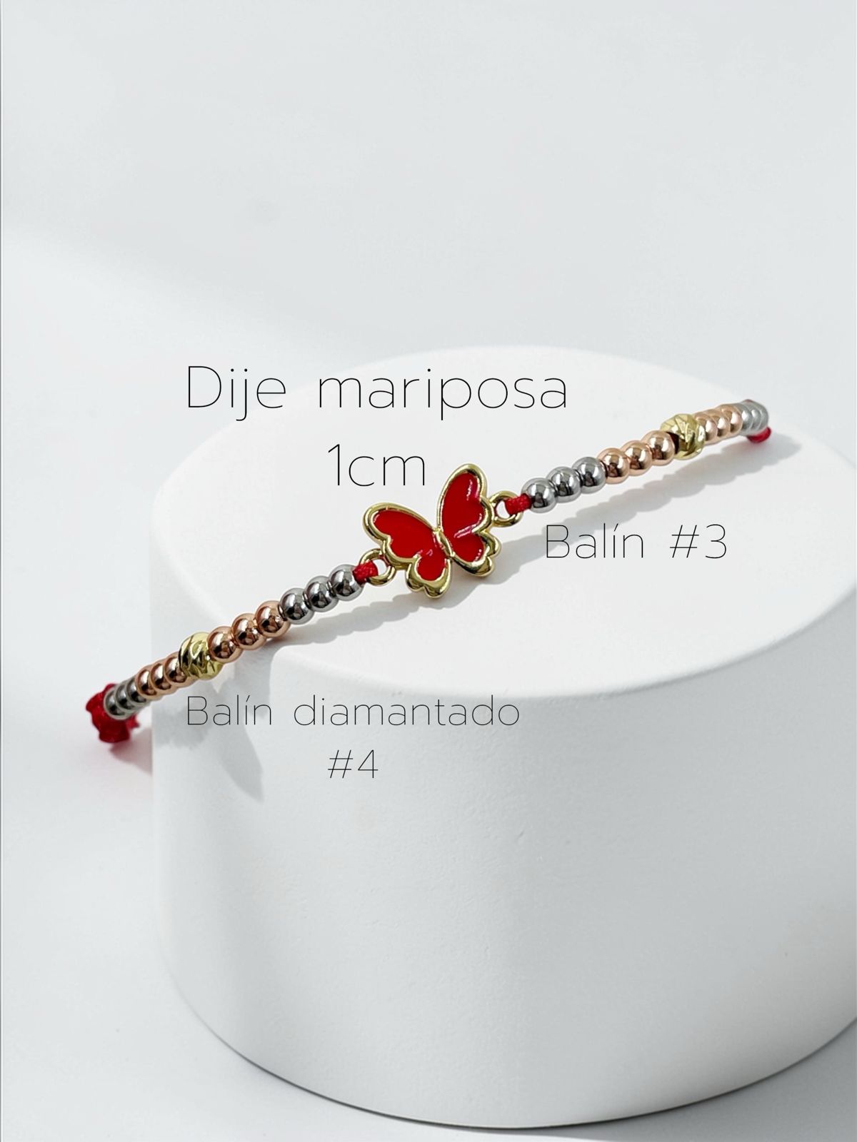 Pulsera Rodio Dije Mariposa