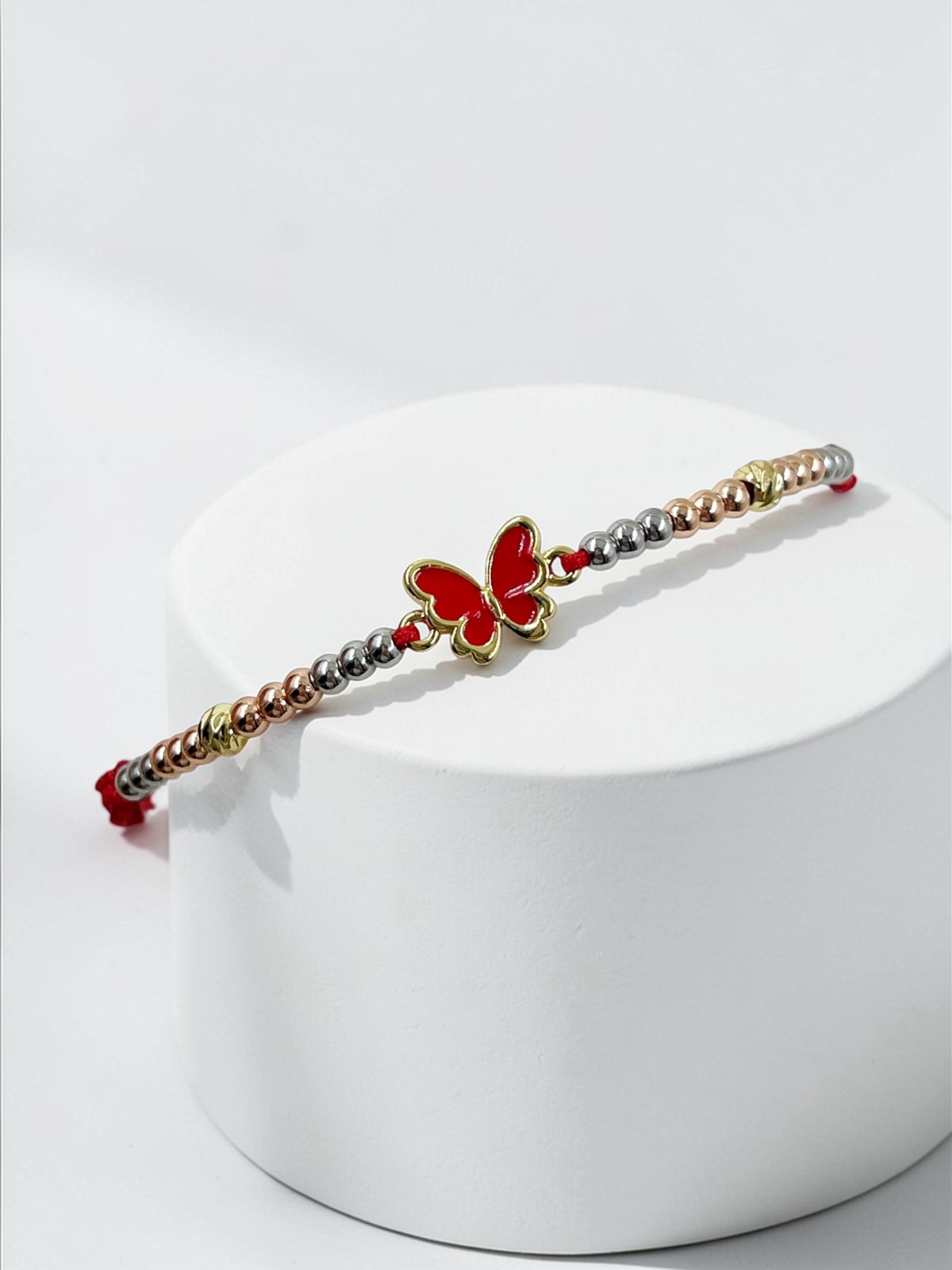 Pulsera Rodio Dije Mariposa