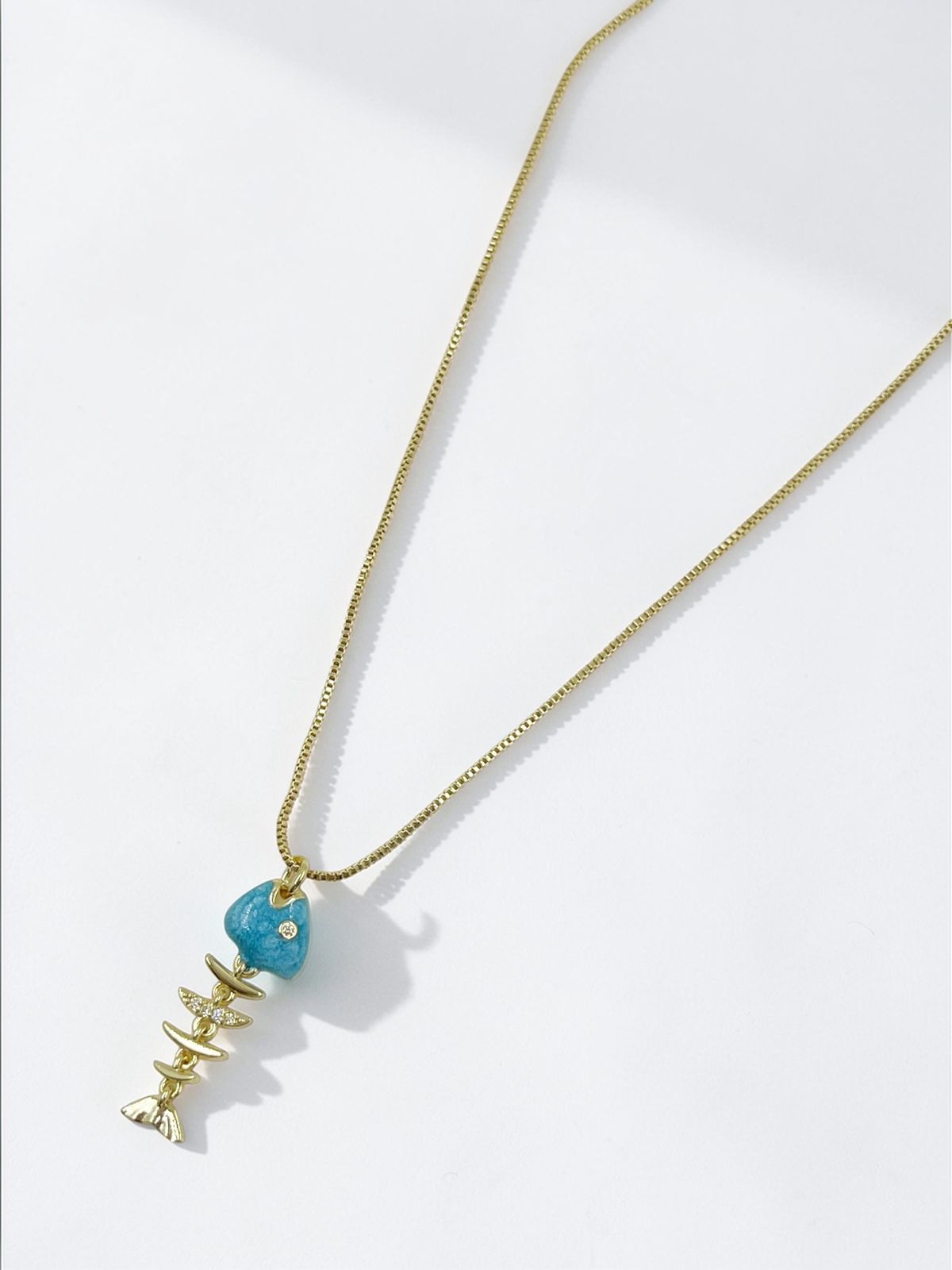 Collar Rodio Pez Articulado