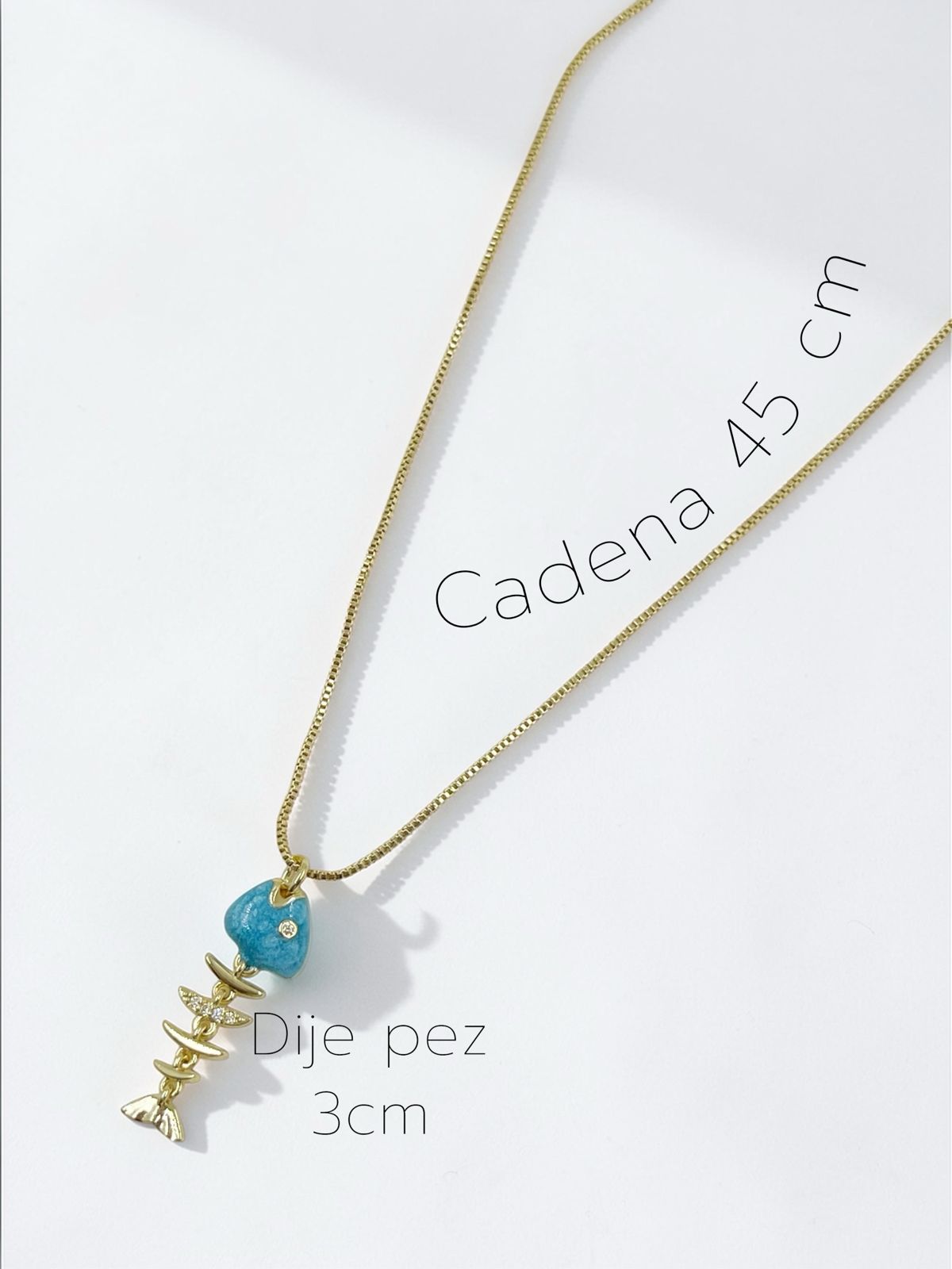 Collar Rodio Pez Articulado